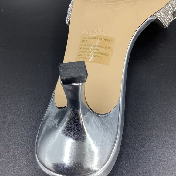 Steve Madden Women’s Solange Slide Sandals Sliver Metallic Kitten Heels Size 9M - Picture 13 of 13
